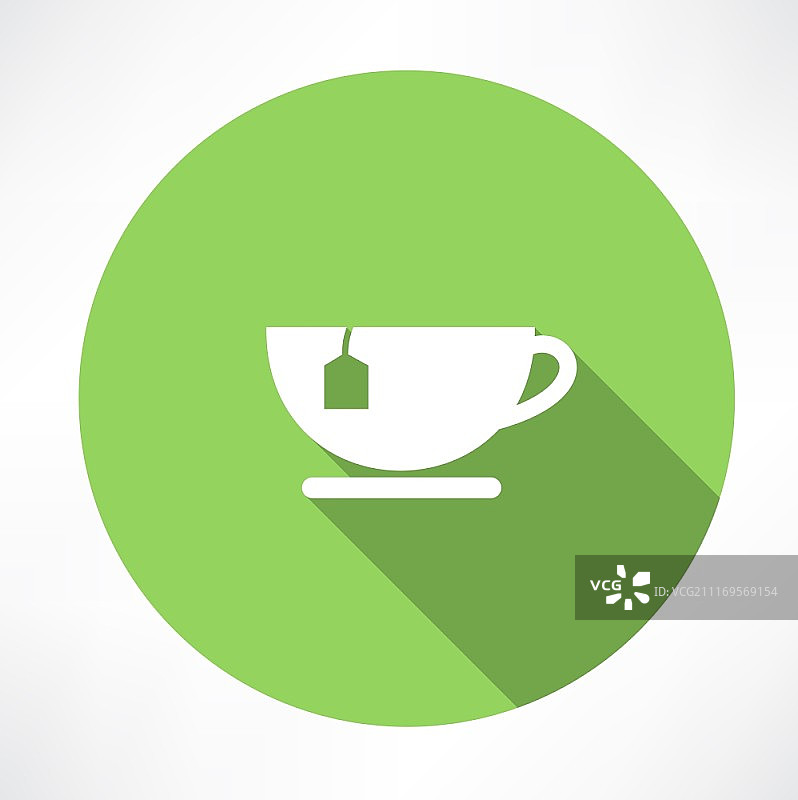 一杯带茶包的茶扁平现代风格矢量图图片素材