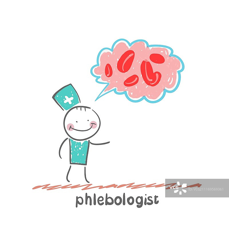 血管病医生趣味卡通风格插画生活场景图片素材