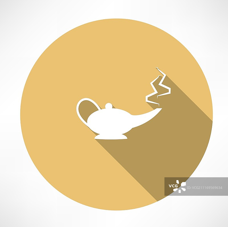 神灯扁平现代风格矢量插画图片素材