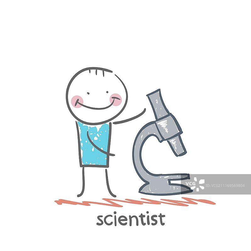 使用显微镜的科学家图片素材