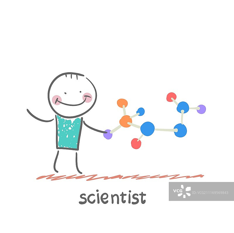 科学家的卡通风格插画图片素材