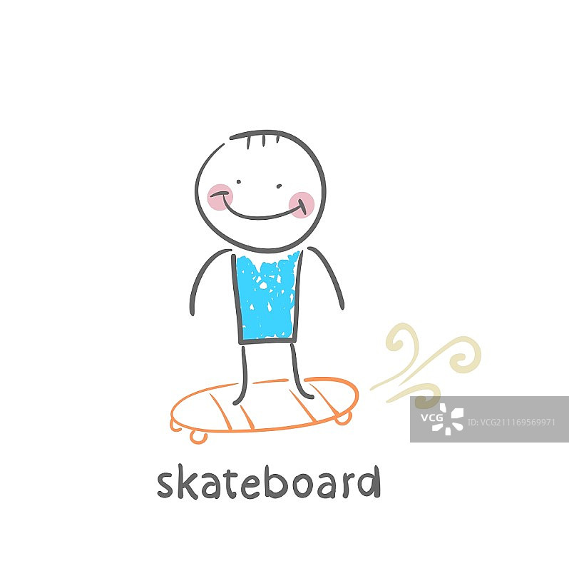 卡通风格滑板生活插画图片素材