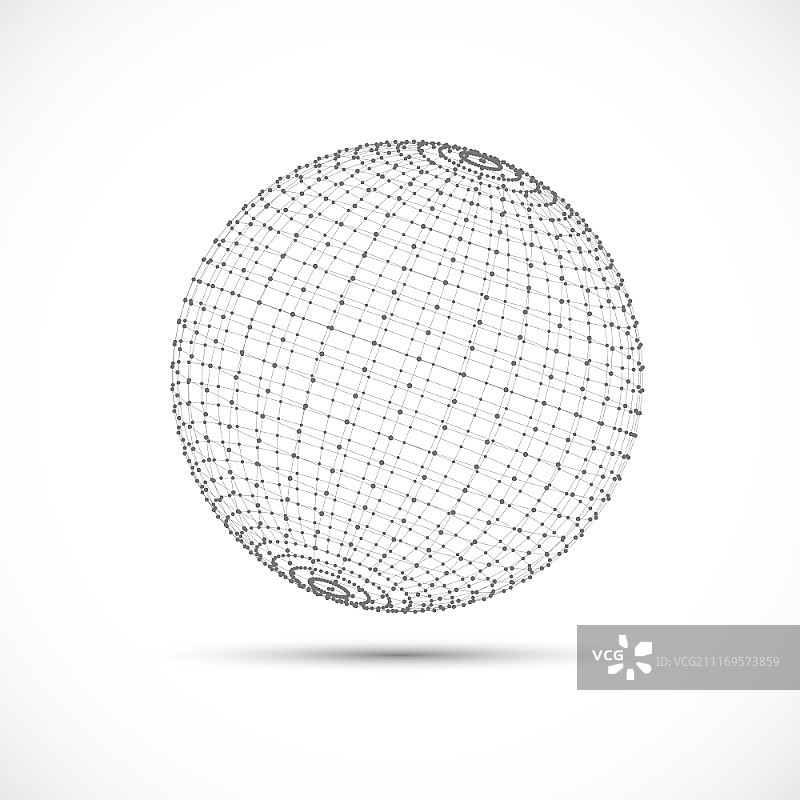 带点和多边形的3D球体矢量背景图片素材