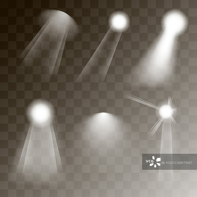透明背景上的聚光灯舞台矢量图图片素材