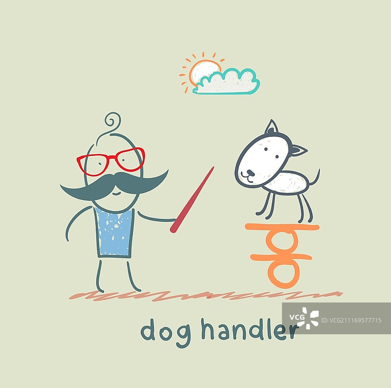 小狗教狗狗保持平衡图片素材