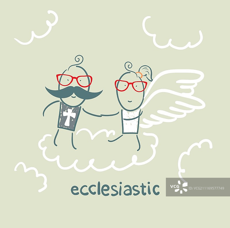 正在看天使的教士图片素材