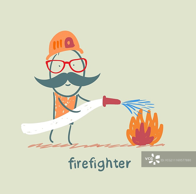 消防员正在灭火图片素材