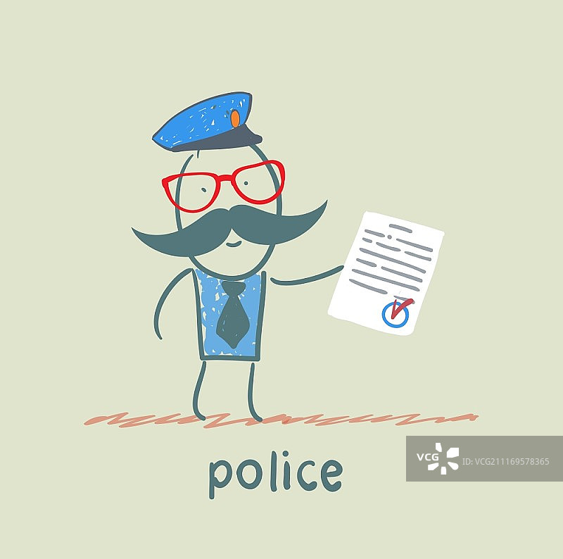 警察出示文件图片素材