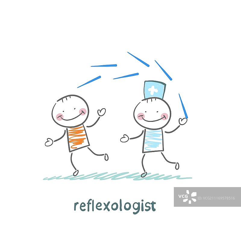 反射疗法医师用针为患者治疗图片素材