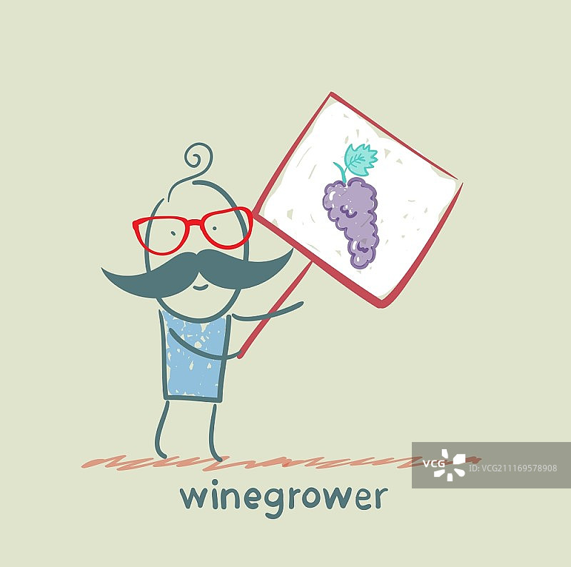 种植者手持葡萄横幅图片素材