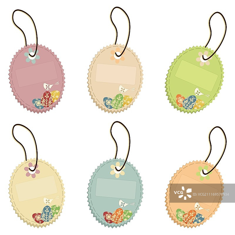 复活节贺卡套装矢量插画图片素材