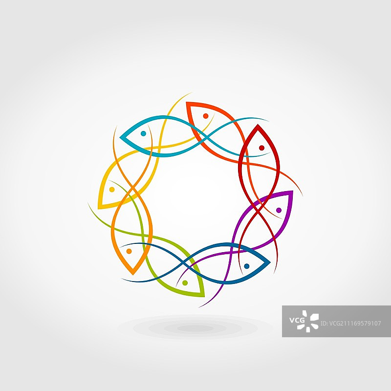 鱼群聚集的矢量图图片素材