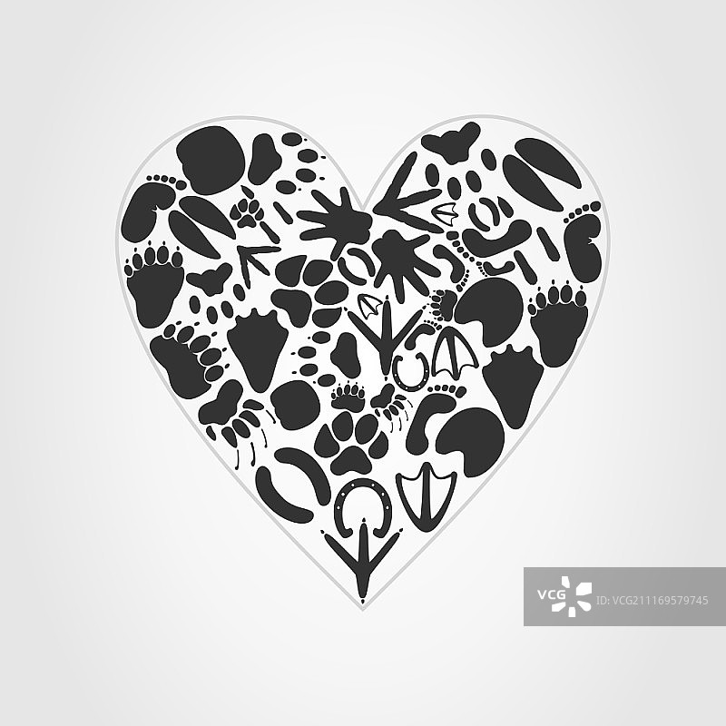 动物之心矢量插画图片素材