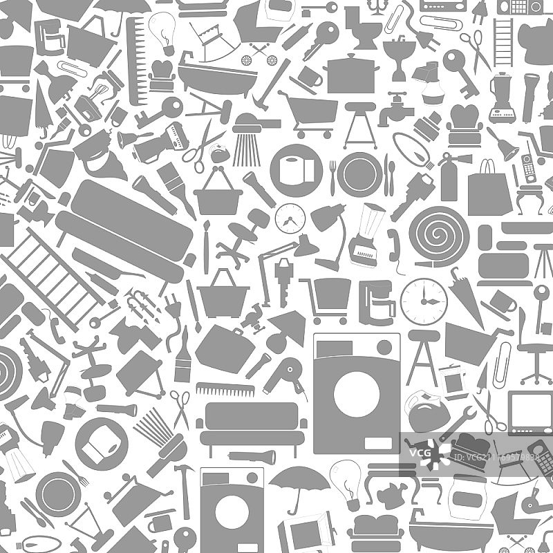 来自房屋主题的灰色背景。矢量插图图片素材