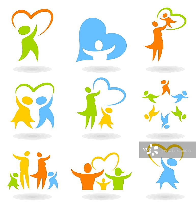 家庭主题图标合集矢量插图图片素材