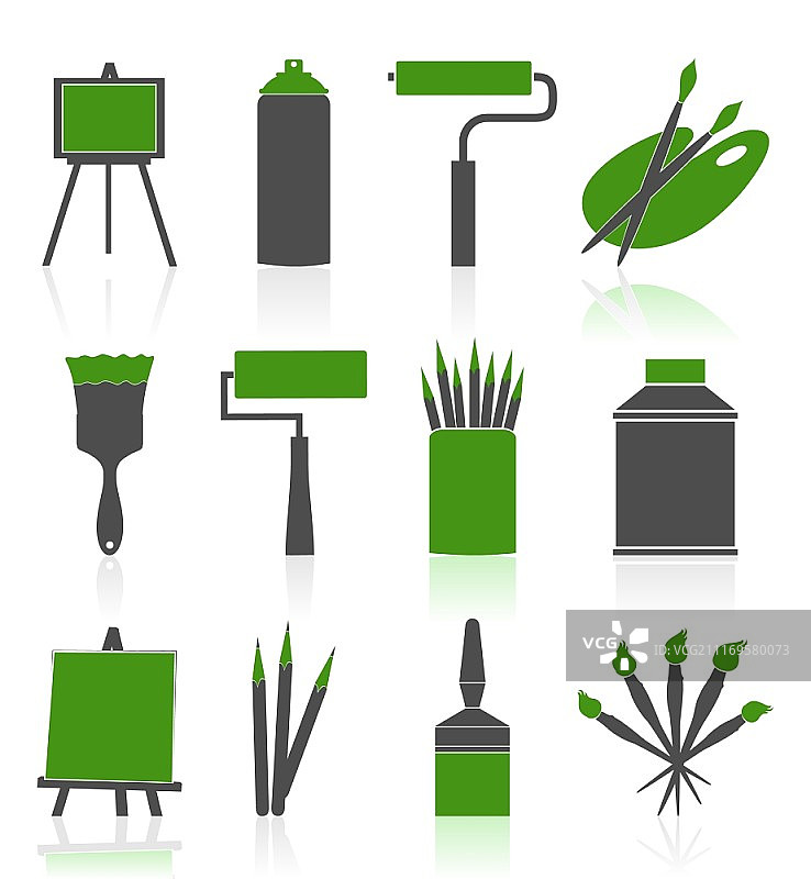 艺术家图标集矢量图图片素材