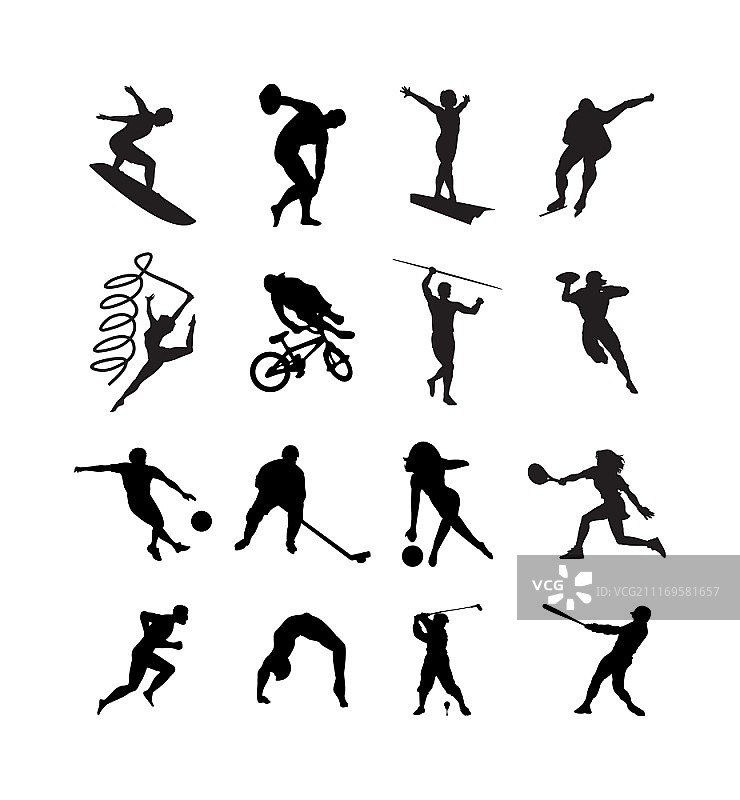 人们参与不同运动的矢量插图图片素材