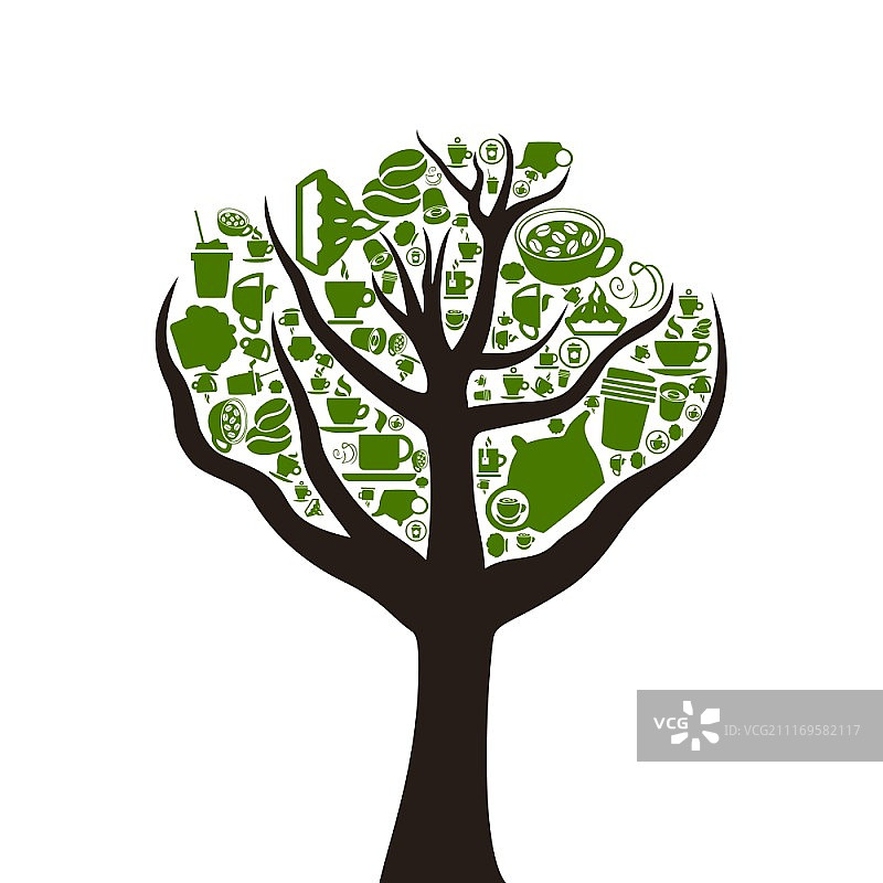食物形成的树图片素材