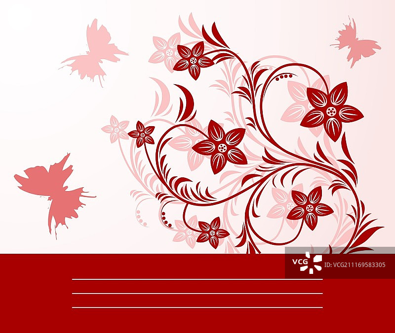 秋季红色花朵背景矢量素材图片素材