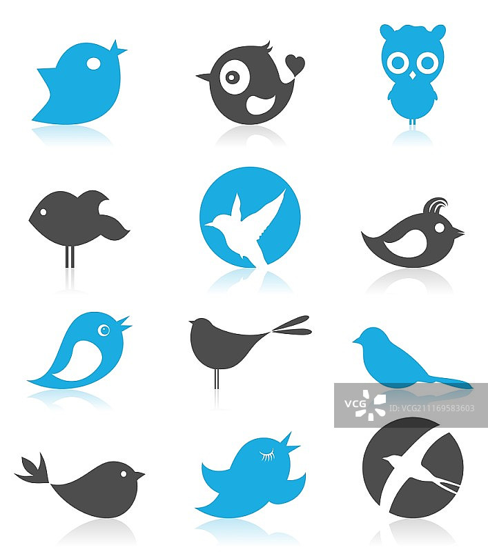 快乐的小鸟矢量插画图片素材