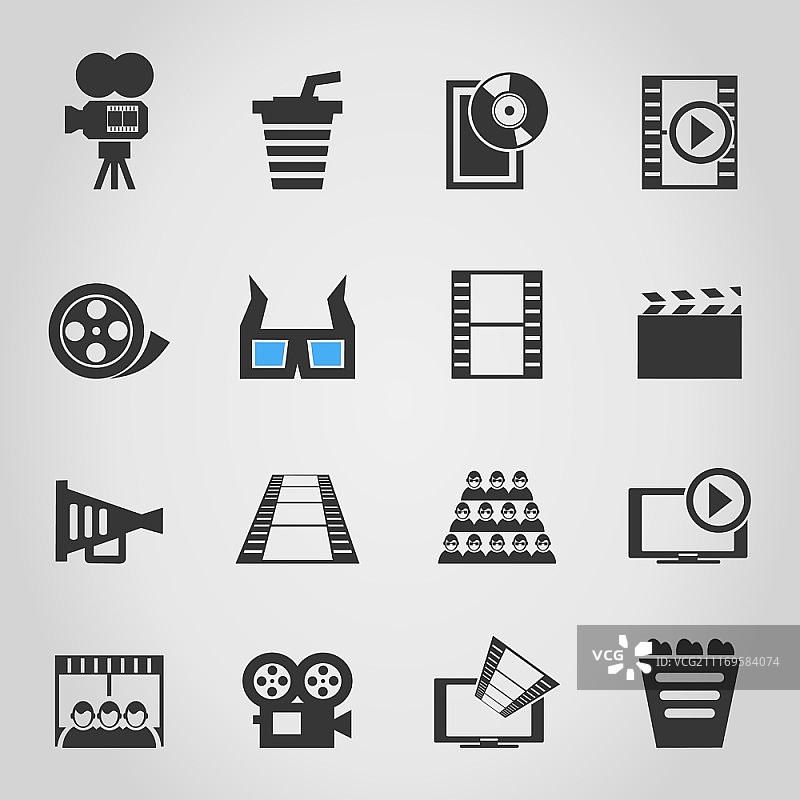 电影图标集矢量素材图片素材