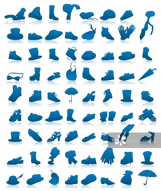 服装图标2，蓝色服装图标合集，矢量图图片素材