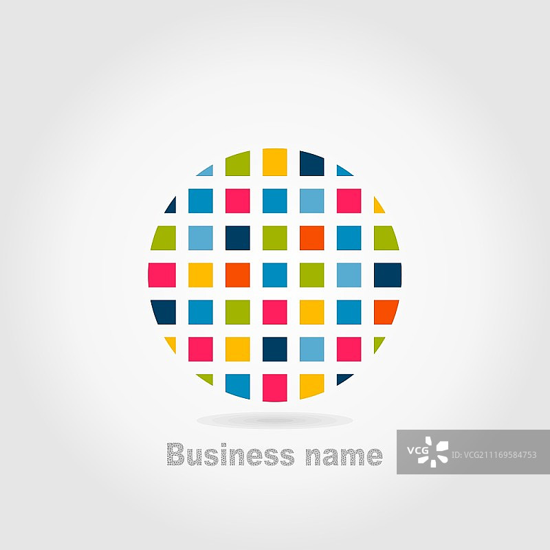 马赛克圆形矢量插画图片素材