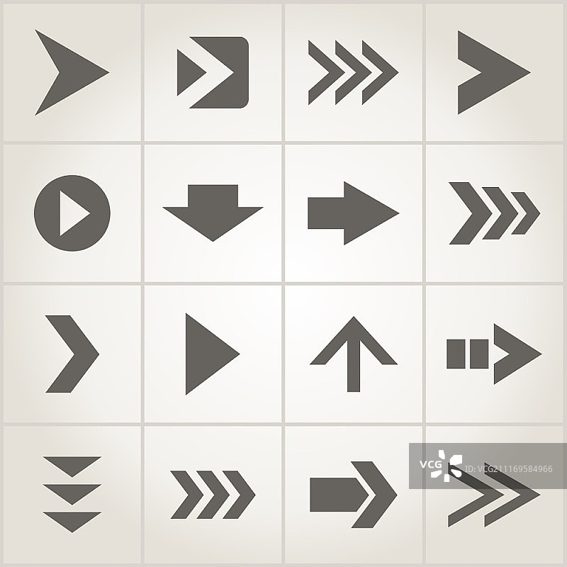 用于互联网设计的箭头图标集图片素材