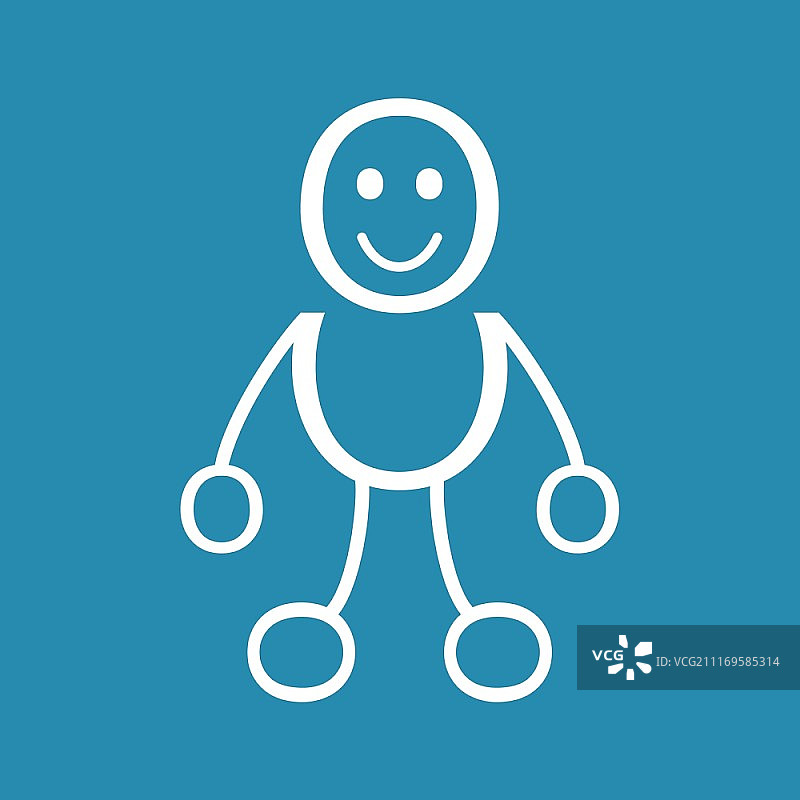 圆形线条人物的矢量插画图片素材