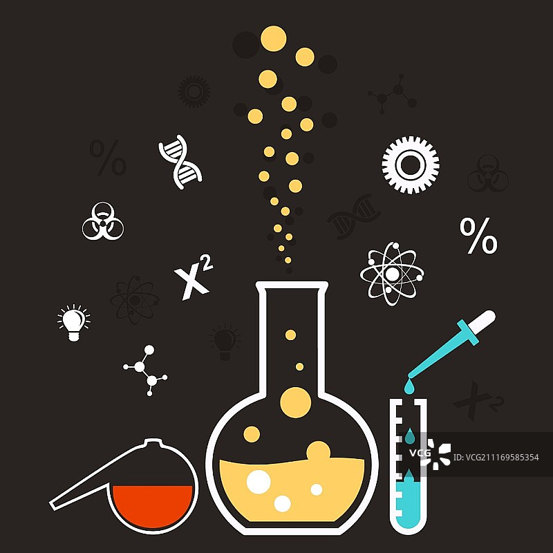 化学反应装置灯泡图片素材