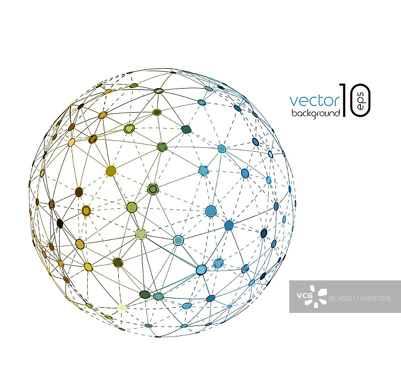 分子与通信背景抽象矢量图图片素材