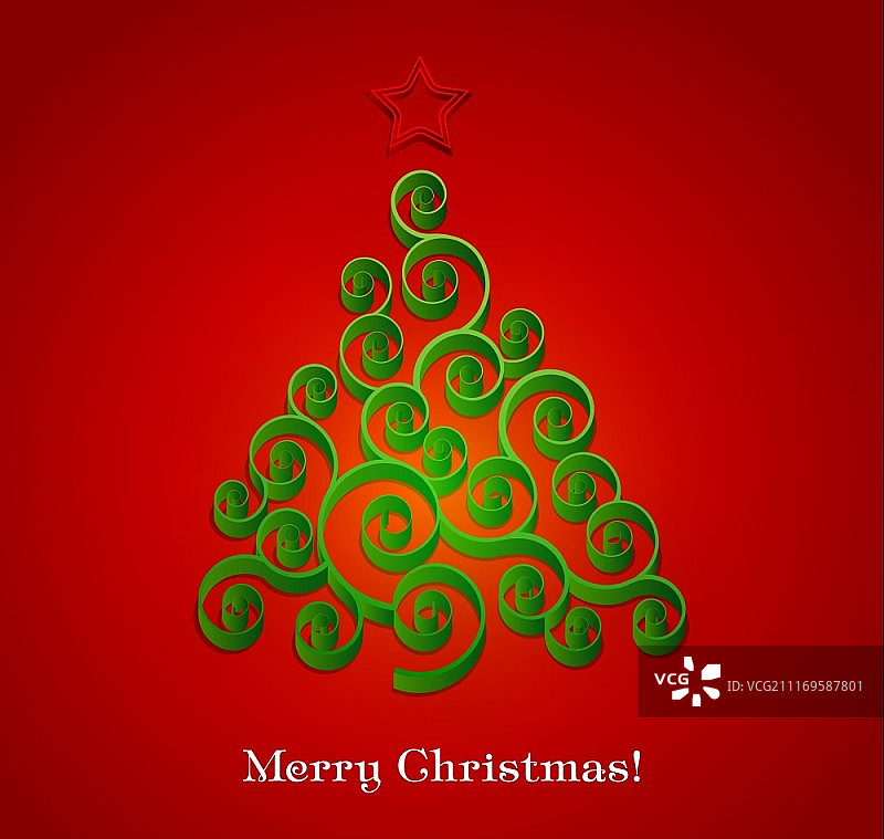 圣诞树纸背景矢量插画，EPS 10图片素材