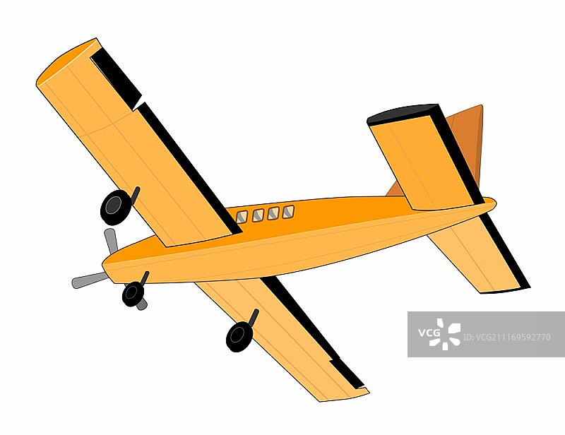 飞行中的塞斯纳螺旋桨飞机图片素材