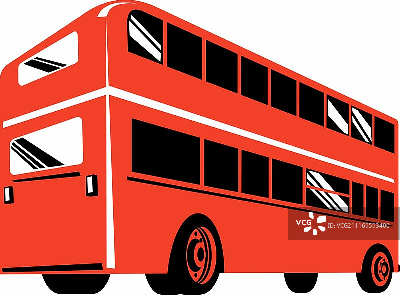 双层巴士插画图片素材