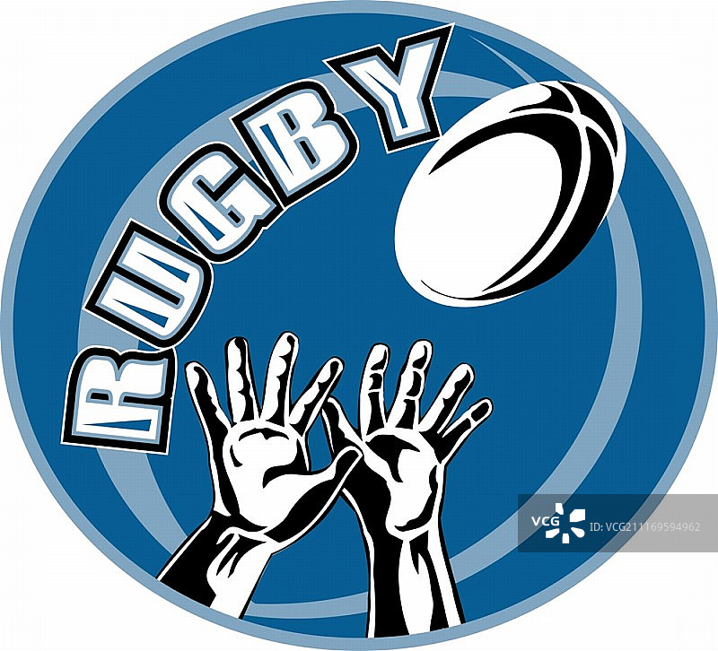 复古橄榄球运动员接球插画图片素材