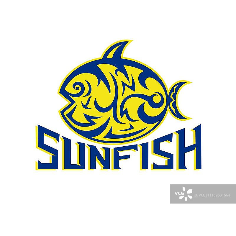 海洋翻车鱼部落艺术风格插画图片素材