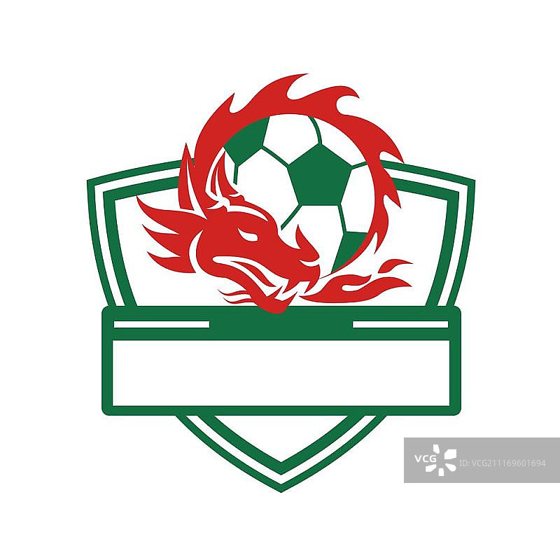 复古风足球龙徽插画图片素材