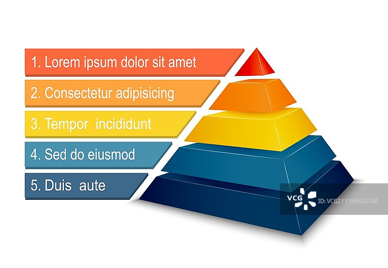 用于信息图表演示的锥形图矢量图图片素材