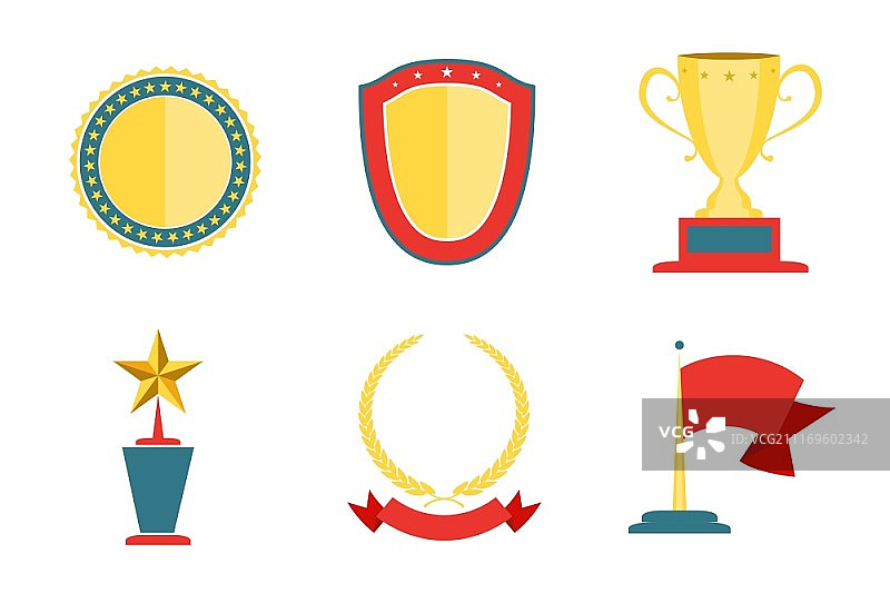 奖章徽章合集，成就与成功矢量图图片素材