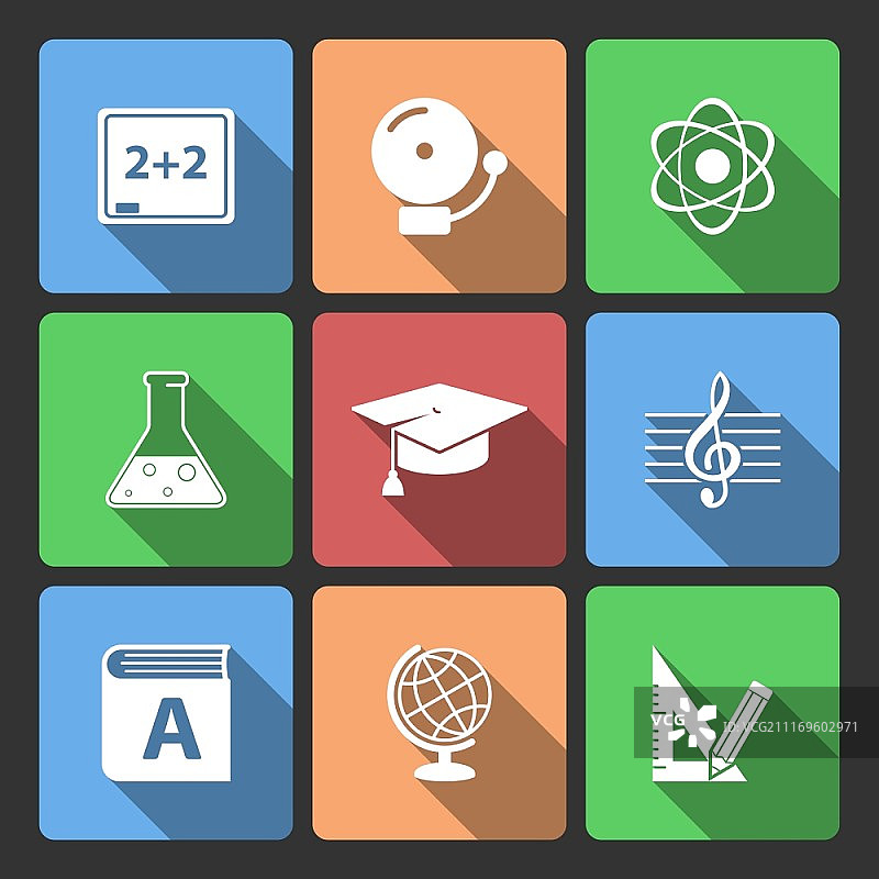 学校教育App图标集（矢量插画）图片素材