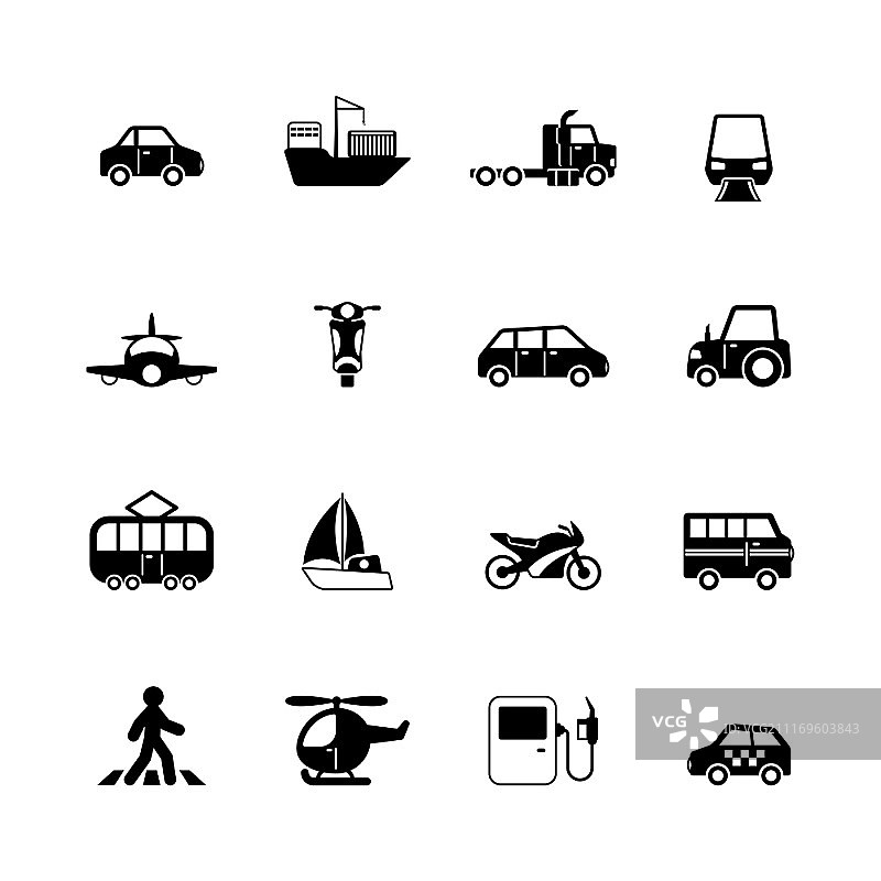 油罐车集装箱拖拉机加油站交通运输图标图片素材