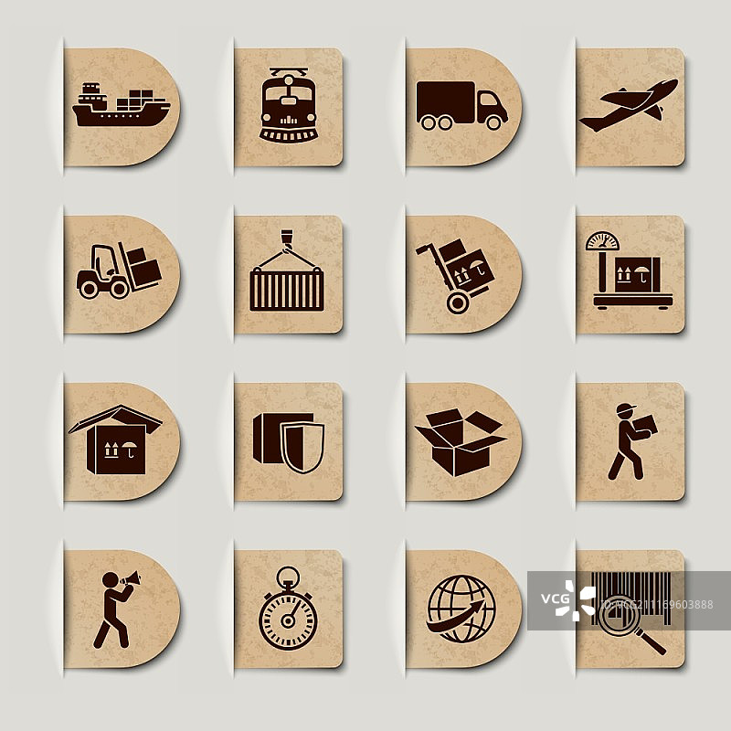 全球物流运输服务标签矢量图图片素材