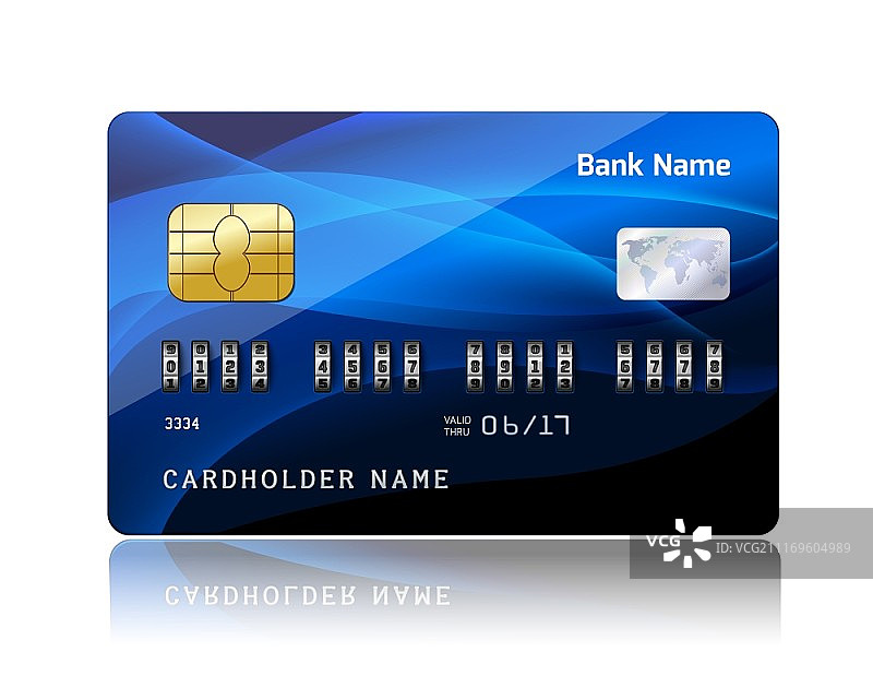 信用卡安全锁金融保护矢量插画图片素材