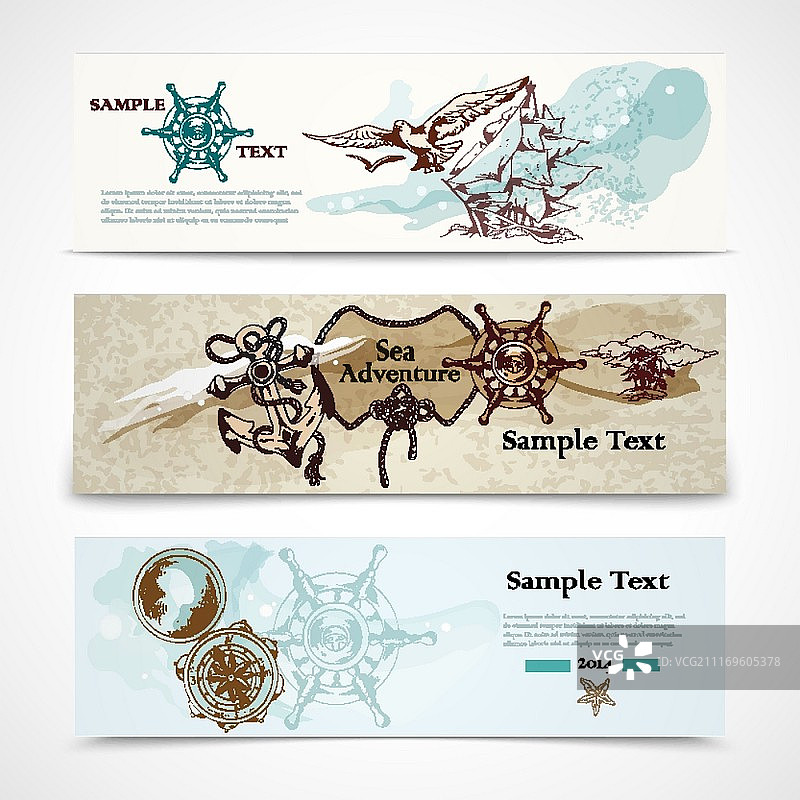 航海风横版banner设计图片素材