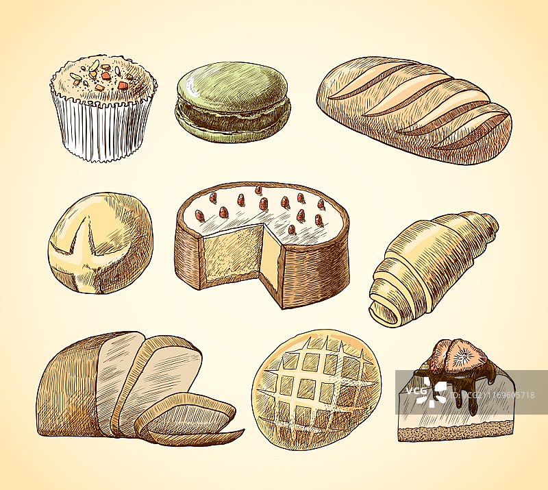 千层酥甜点食品矢量图标图片素材