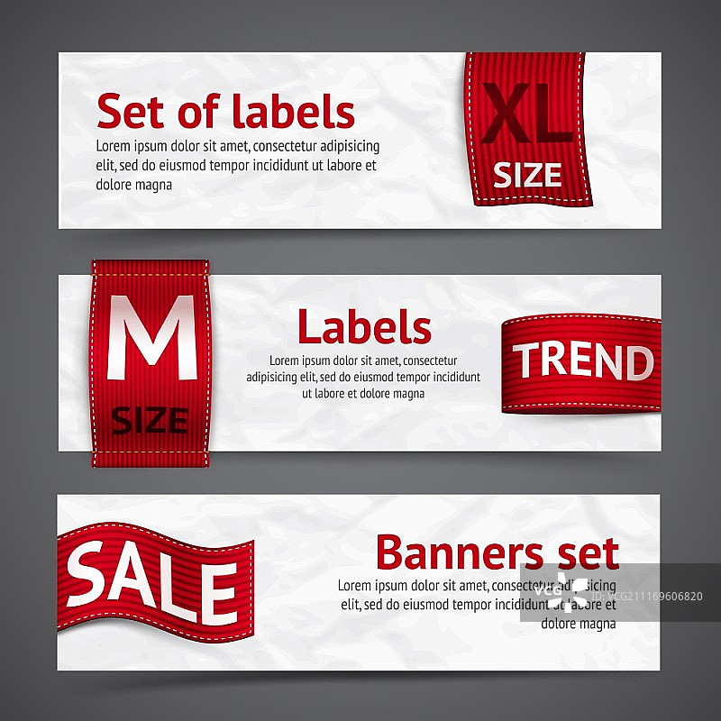 服装潮流促销红色标签横幅矢量图图片素材