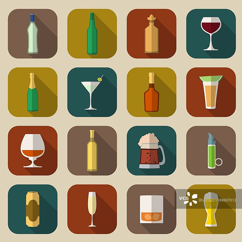 龙舌兰苦艾酒威士忌酒瓶图标图片素材