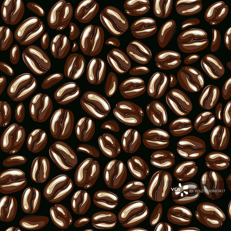 深色烘焙咖啡豆无缝图案图片素材