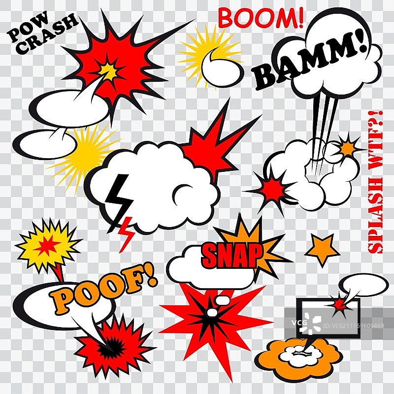 漫画爆炸气泡幽默模板设计图片素材
