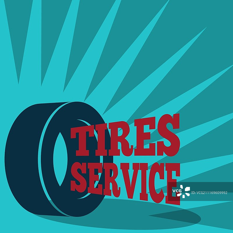 专业品质轮胎品牌蒙太奇检查更换服务和销售汽车商店广告海报印刷矢量插图图片素材